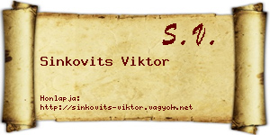 Sinkovits Viktor névjegykártya
